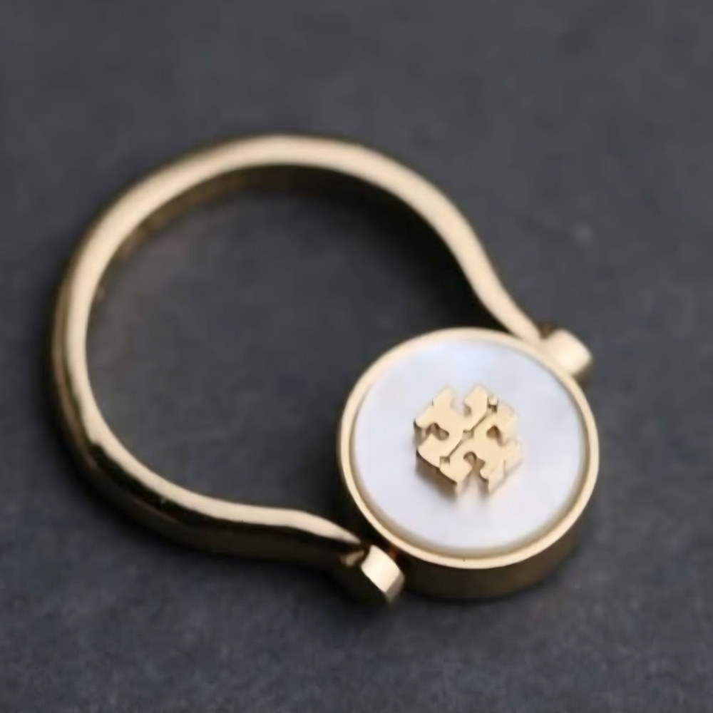 Tory Burch Gold and Cream Ring